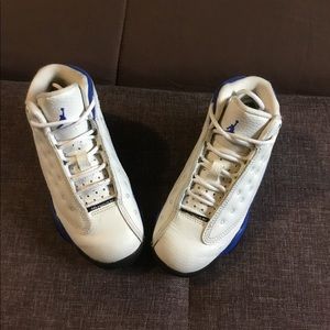 Jordan 13 Retro Hyper Royal Black White Kids Size 11